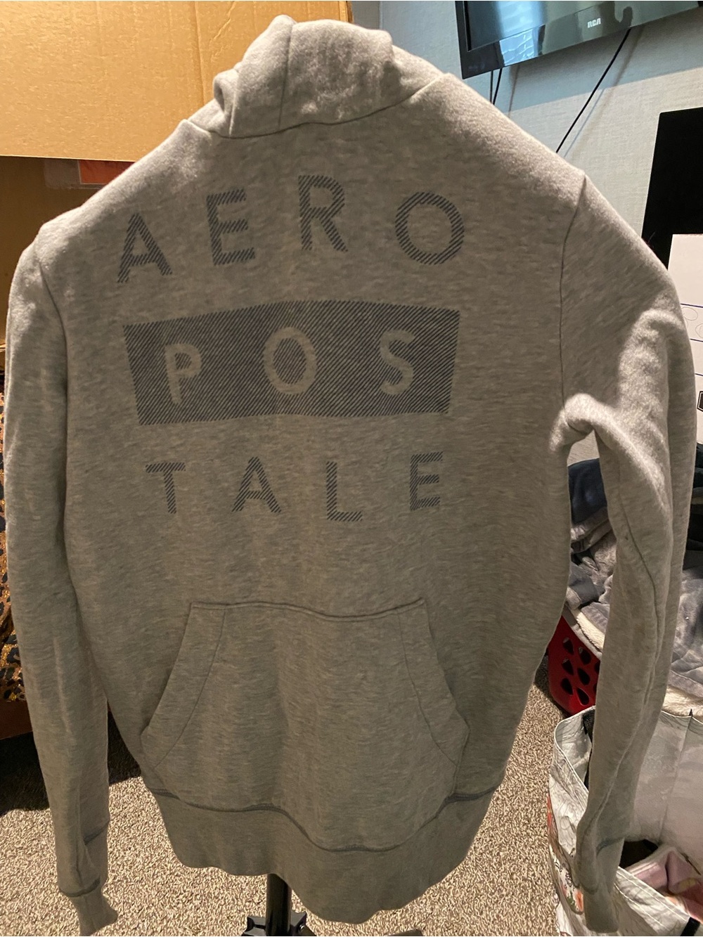 Aeropostale Gray Women's Zip-Up Hoodie with Back Logo